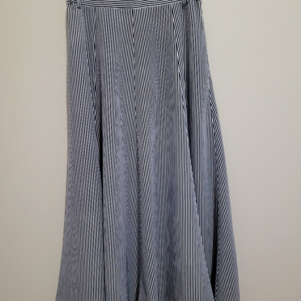 Führung | Navy Stripe | Maxi A-line Skirt with Pockets | Small